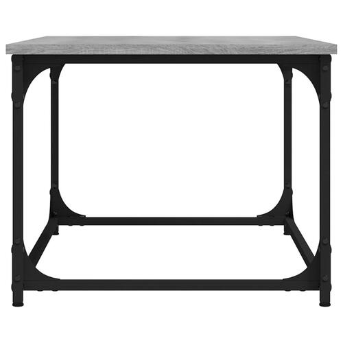 Sofabord 80x50x40 cm konstrueret træ og jern grå sonoma-eg