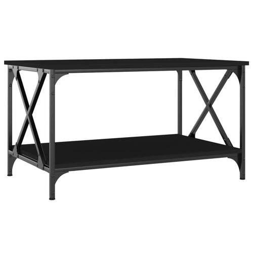 Sofabord 80x50x45 cm konstrueret træ og jern sort