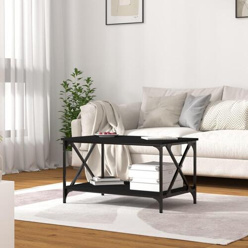 Sofabord 80x50x45 cm konstrueret træ og jern sort