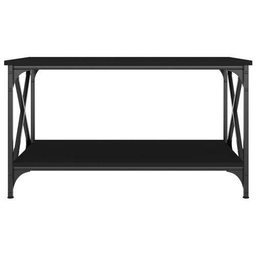 Sofabord 80x50x45 cm konstrueret træ og jern sort