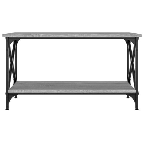 Sofabord 80x45x45 cm konstrueret træ og jern grå sonoma-eg