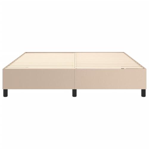 Sengeramme 180x200 cm kunstlæder cappuccinofarvet