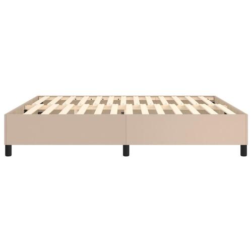 Sengeramme 180x200 cm kunstlæder cappuccinofarvet