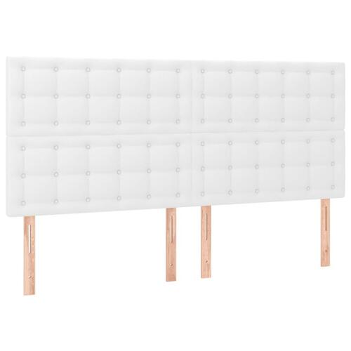 Kontinentalseng 160x200 cm kunstlæder hvid