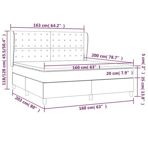 Kontinentalseng 160x200 cm kunstlæder hvid