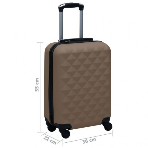 Hardcase-kuffert i ABS - brun, 55 × 36 × 22 cm