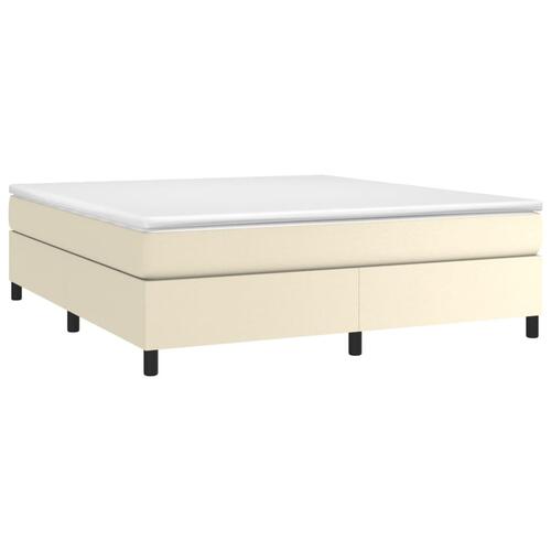 Sengeramme 180x200 cm kunstlæder cremefarvet