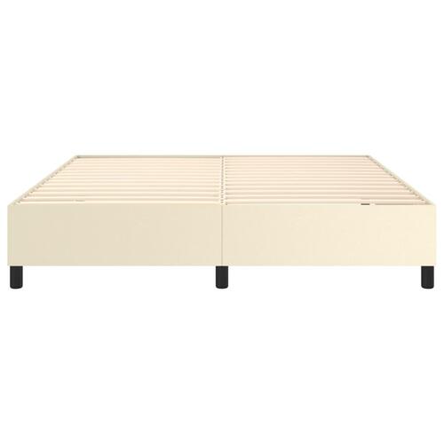 Sengeramme 180x200 cm kunstlæder cremefarvet