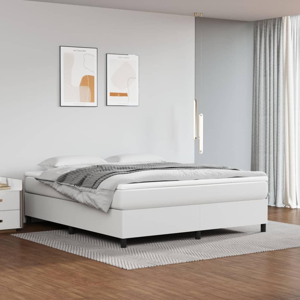 Sengeramme 180x200 cm kunstlæder hvid