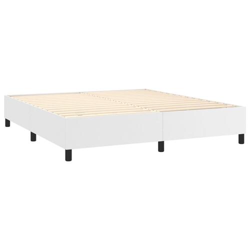 Sengeramme 180x200 cm kunstlæder hvid