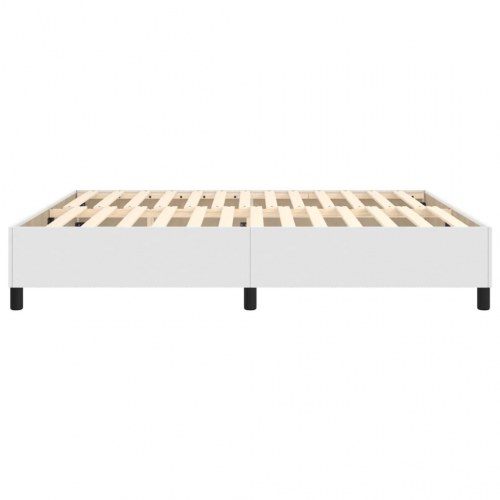 Boxspring sengeramme 160×200 cm i hvidt kunstlæder