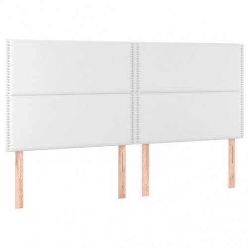 Kontinentalseng 160x200 cm kunstlæder hvid