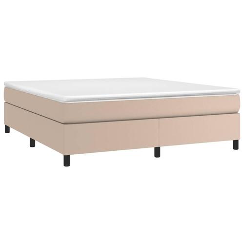 Sengeramme 160x200 cm kunstlæder cappuccinofarvet
