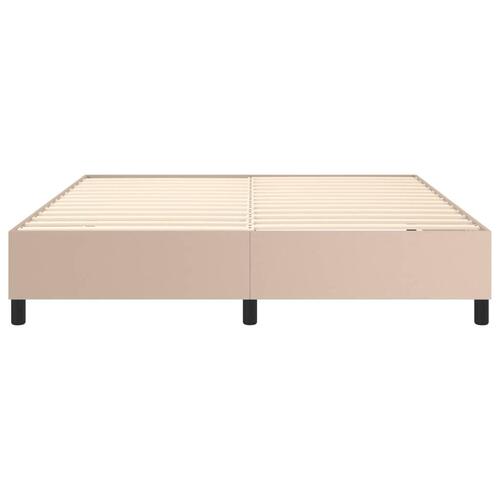 Sengeramme 160x200 cm kunstlæder cappuccinofarvet