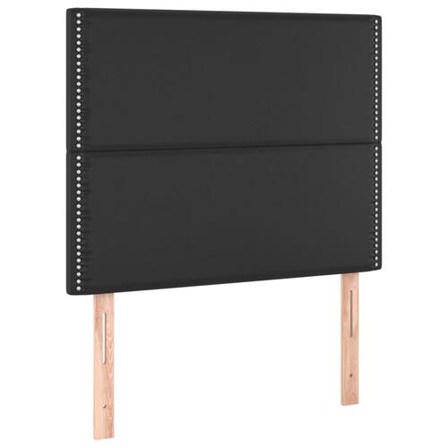 Kontinentalseng med madras 80x200 cm kunstlæder sort