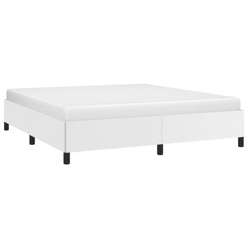 Sengeramme 180x200 cm kunstlæder hvid