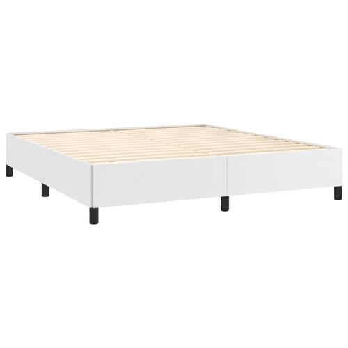 Sengeramme 180x200 cm kunstlæder hvid