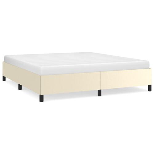 Sengeramme 180x200 cm kunstlæder cremefarvet