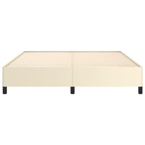 Sengeramme 180x200 cm kunstlæder cremefarvet