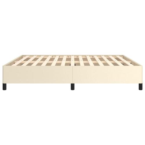Sengeramme 180x200 cm kunstlæder cremefarvet