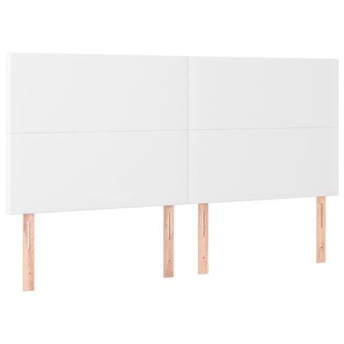Kontinentalseng med LED-lys 160x200 cm kunstlæder hvid