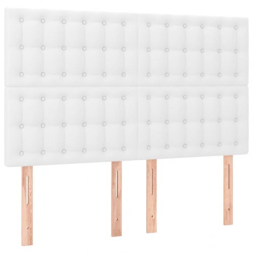 Kontinentalseng med madras 140×190 cm i hvidt kunstlæder