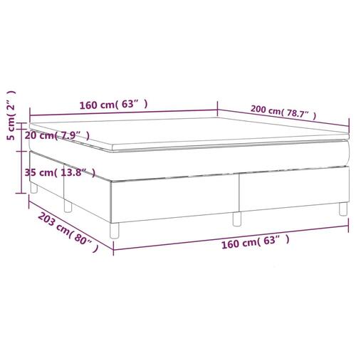 Kontinentalseng 160x200 cm kunstlæder hvid