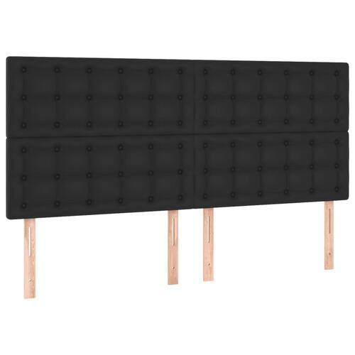 Kontinentalseng 160x200 cm kunstlæder sort