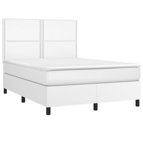 Kontinentalseng med madras 140x190 cm kunstlæder hvid