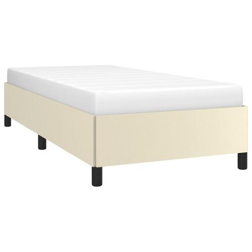 Sengeramme 100x200 cm kunstlæder cremefarvet