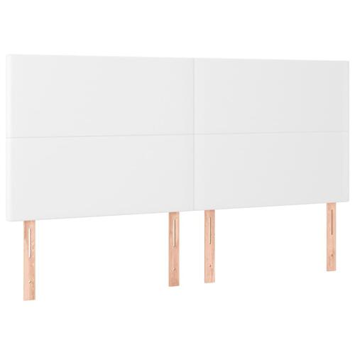 Kontinentalseng 160x200 cm kunstlæder hvid