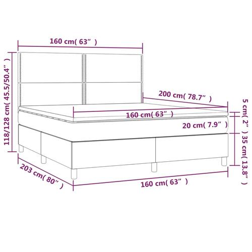 Kontinentalseng 160x200 cm kunstlæder sort