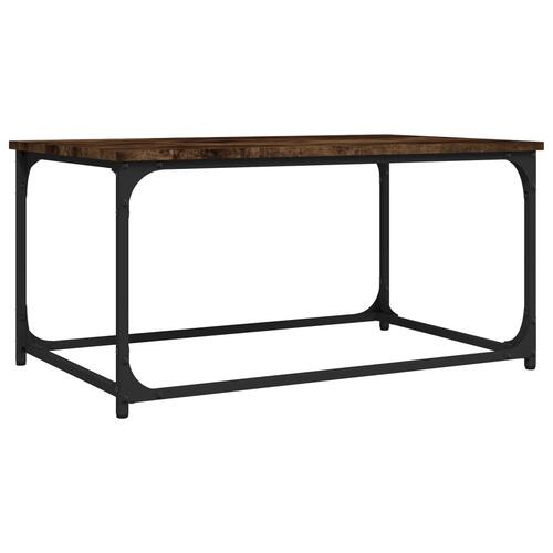 Sofabord 80x50x40 cm konstrueret træ og jern røget egetræ