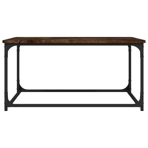 Sofabord 80x50x40 cm konstrueret træ og jern røget egetræ