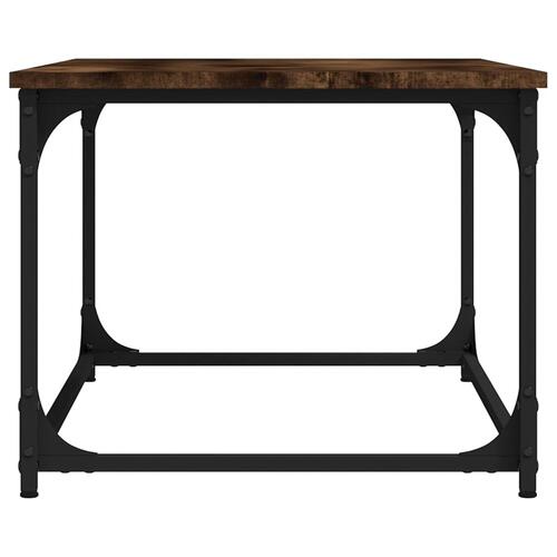 Sofabord 80x50x40 cm konstrueret træ og jern røget egetræ