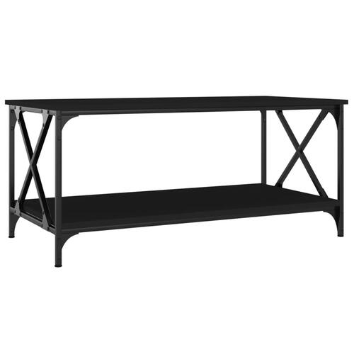 Sofabord 100x50x45 cm konstrueret træ og jern sort
