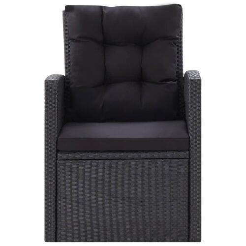 Loungesæt til haven 6 dele med hynder polyrattan sort
