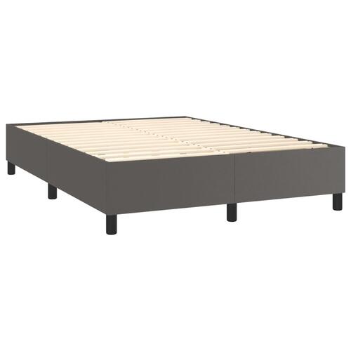 Kontinentalseng med madras 140x190 cm kunstlæder grå