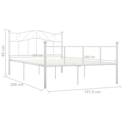 Sengestel 120x200 cm metal hvid