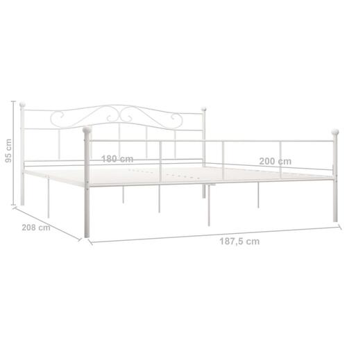 Sengestel 180x200 cm metal hvid