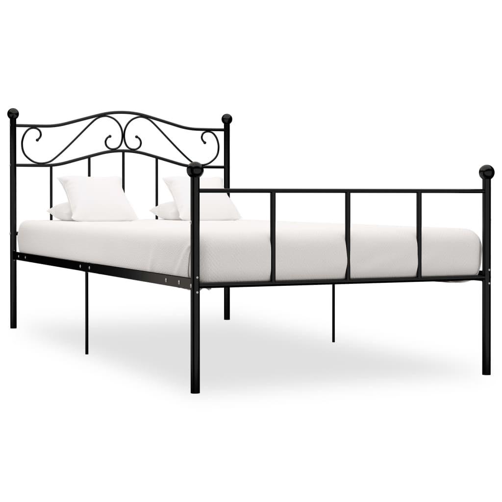 Sengestel 90x200 cm metal sort