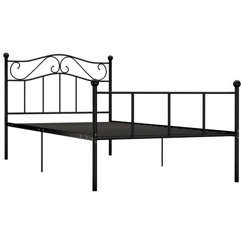 Sengestel 90x200 cm metal sort