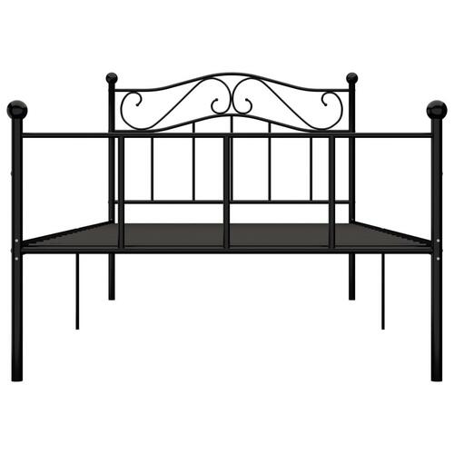 Sengestel 90x200 cm metal sort