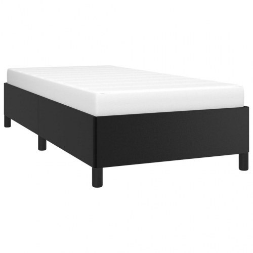 Sengeramme 90x190 cm i sort kunstlæder - enkeltseng