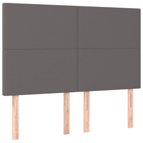 Kontinentalseng med madras 140×190 cm - kunstlæder, grå