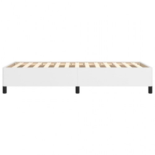 Sengeramme 80×200 cm i hvidt kunstlæder - enkeltmandsseng