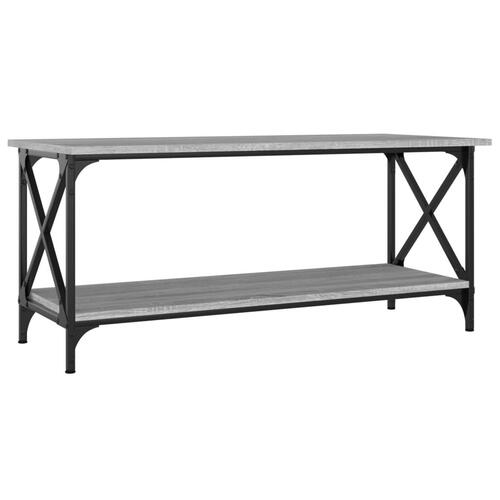 Sofabord 100x45x45 cm konstrueret træ og jern grå sonoma-eg