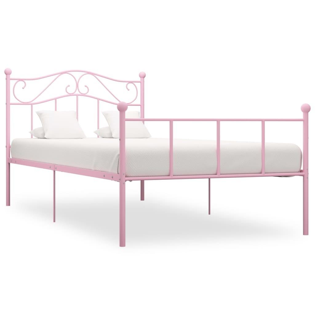 Sengestel 90x200 cm metal pink