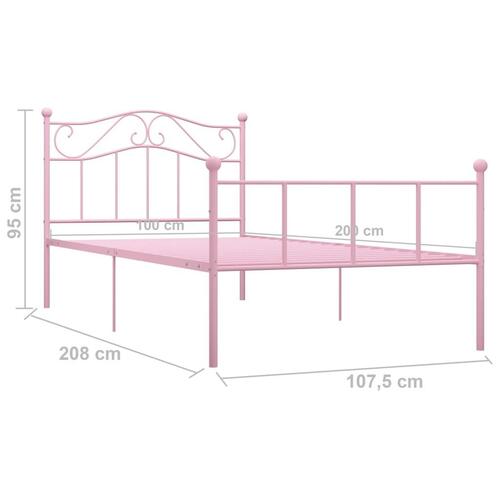 Sengestel 100x200 cm metal pink
