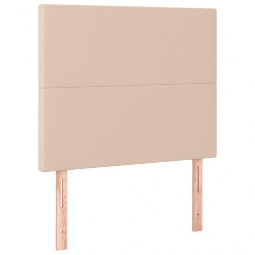 Kontinentalseng 90x190 cm i kunstlæder - cappuccino